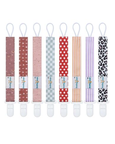 babygoal Floral Pacifier Clips, 6 Pack Binky Paci Holder Clips Leashes Fits for Most Baby Pacifiers and Binkies in Kuwait