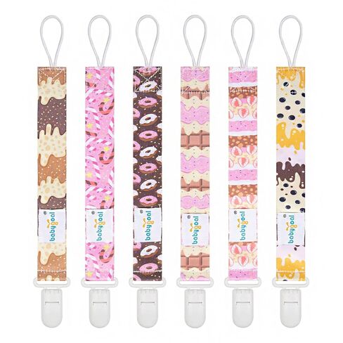 babygoal Floral Pacifier Clips, 6 Pack Binky Paci Holder Clips Leashes Fits for Most Baby Pacifiers and Binkies in Kuwait
