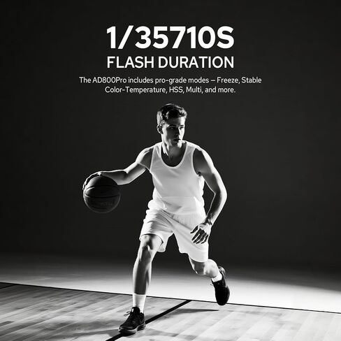 Godox AD800 Pro AD800Pro فلاش ستروب خارجي، محمول 800Ws 2.4G TTL 1/8000 HSS Monolight، إعادة تدوير 0.01-1.5s، مصباح تشكيل LED 40W، GODOX AD 800 Pro مع بطارية قابلة للشحن وحامل بوينز in Kuwait