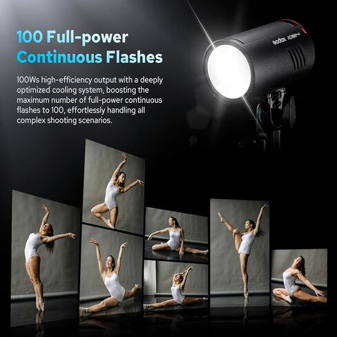 Godox AD100 Pro II AD100ProII جيب فلاش ستروب، 100Ws 2.4G TTL Strobe Light HSS 1/8000s، مزامنة بلمسة واحدة مع X3/X3Pro، بطارية ليثيوم أيون 2850 مللي أمبير، 490 ومضة طاقة كاملة، 10 مستويات سطوع in Kuwait