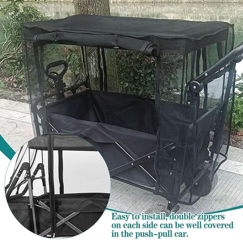 Mosquito Net for Wagon Universal, Folding Wagon Mosquito Net with Zippered Opening for Outdoor Camping Picnic Stroller (Net Only) in Kuwait