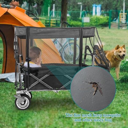 Mosquito Net for Wagon Universal, Folding Wagon Mosquito Net with Zippered Opening for Outdoor Camping Picnic Stroller (Net Only) in Kuwait