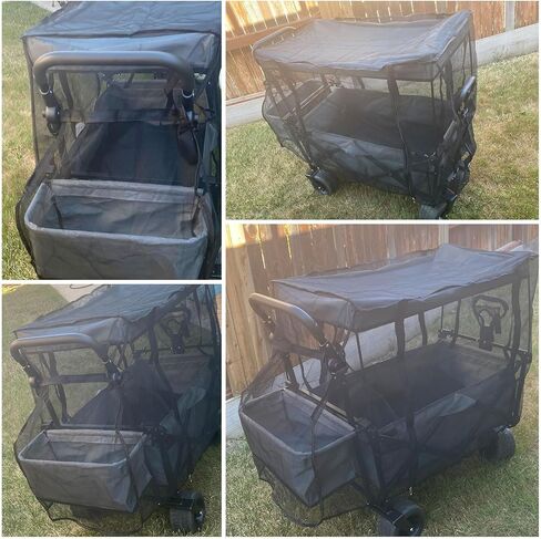 Mosquito Net for Wagon Universal, Folding Wagon Mosquito Net with Zippered Opening for Outdoor Camping Picnic Stroller (Net Only) in Kuwait
