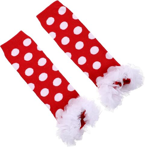 PartyKindom Cotton Leg Warmers for Boy Girl Toddlers Breathable Durable Cute Design with Lace Trim for Indoor Outdoor Wear Cold Weather in Kuwait