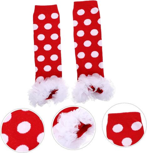 PartyKindom Cotton Leg Warmers for Boy Girl Toddlers Breathable Durable Cute Design with Lace Trim for Indoor Outdoor Wear Cold Weather in Kuwait