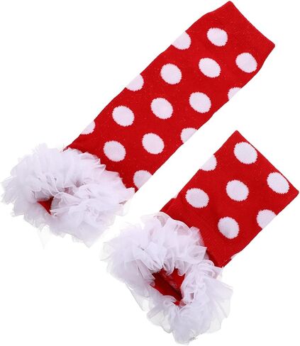 VANZACK 1pair Cotton Leg Warmers Lace Design Warm Covers for Toddlers Cute Dot Pattern for Indoor and Outdoor Activities for and Festivals in Kuwait