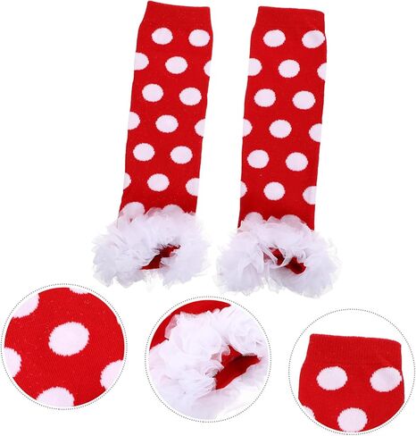 VANZACK 1pair Cotton Leg Warmers Lace Design Warm Covers for Toddlers Cute Dot Pattern for Indoor and Outdoor Activities for and Festivals in Kuwait