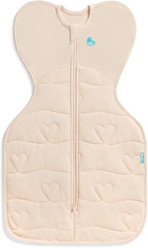 Love to Dream Swaddle UP، دافئ للغاية 3.5 TOG، مناسب تمامًا لتهدئة منعكس الدهشة، يسمح للطفل بالنوم في وضعية الذراعين المفضلة لتهدئة نفسه - صغير 8-13 رطل، مبطن على شكل قلب أحمر الخدود in Kuwait