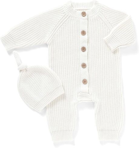 mimixiong Cotton Baby Romper Newborn Baby Knitted Clothes Longsleeve Sweater Outfit for Boy and Girls with Warm Hat Set in Kuwait