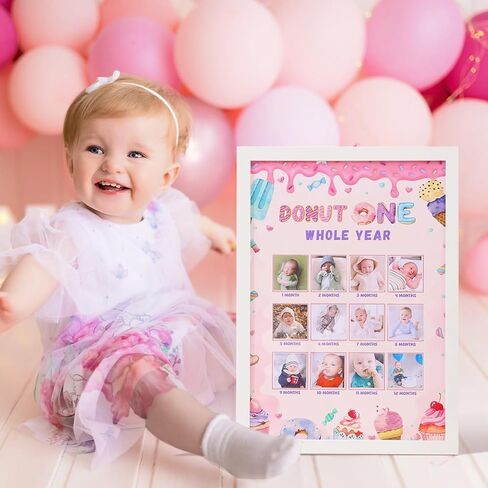 Sweet One Birthday Photo Board - Newborn 1-12 Months Photo Display, Girl 1st Birthday Celebration Photo Board, My First Year Photo Board in Saudi Arabia
