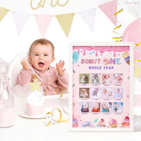 Sweet One Birthday Photo Board - Newborn 1-12 Months Photo Display, Girl 1st Birthday Celebration Photo Board, My First Year Photo Board in Saudi Arabia