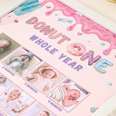Sweet One Birthday Photo Board - Newborn 1-12 Months Photo Display, Girl 1st Birthday Celebration Photo Board, My First Year Photo Board in Saudi Arabia