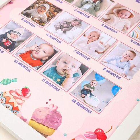 Sweet One Birthday Photo Board - Newborn 1-12 Months Photo Display, Girl 1st Birthday Celebration Photo Board, My First Year Photo Board in Saudi Arabia