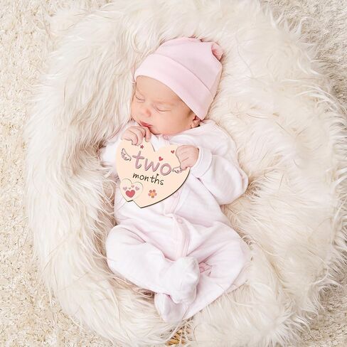 7pcs Baby Monthly Milestone Board Set with Hello World Sign & First Holiday Board, Wooden Baby Milestone Markers 1-12 Months, Newborn Photo Prop, Baby Announcement Sign for Boy Girl Shower Gift in Kuwait