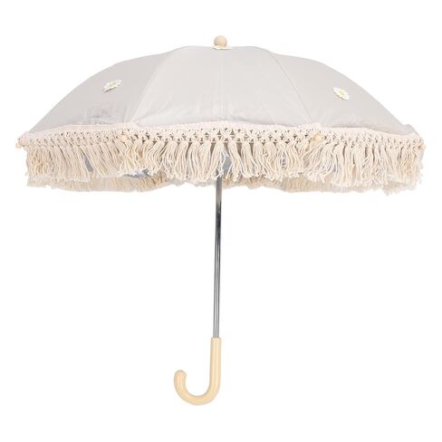 Tassel Baby Outdoor Parasol Fringe Proof Children Outdoor Beach Umbrella for Photography Props Seaside Garden (Beige) in Saudi Arabia