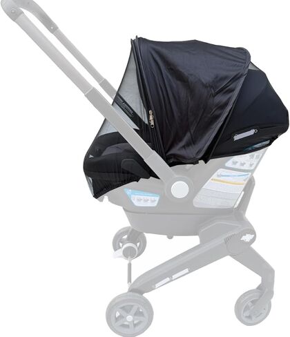 Stroller Mosquito Net with Adjustable Sunshade, Compatible with Evenflo Shyft DualRide, 2-in-1 Breathable Mesh Bug Cover & Sun Protection Canopy, Wind Protection, Anti-Collapse Arch in Kuwait