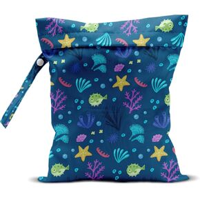 Wet Bag, Wet Dry Bag, Waterproof Swim Bags, Machine Washable Reusable Bags for Beach, Pool, Diapers, and Dirty Yoga Gym Clothes(Starfish Line Art Pattern Design in Kuwait