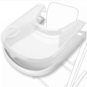 صينية وغطاء بديل للكرسي المرتفع Stokke Tripp Trapp | مجموعة من صينية بيضاء غير لامعة + غطاء شفاف لسهولة التنظيف والشفط القوي in Kuwait