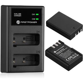 FirstPower EN-EL9 EN EL9a Battery 2-Pack 2000mAh and Dual USB Charger Compatible with Nikon D40, D40x, D60, D3000, D5000 Digital SLR Cameras in Kuwait