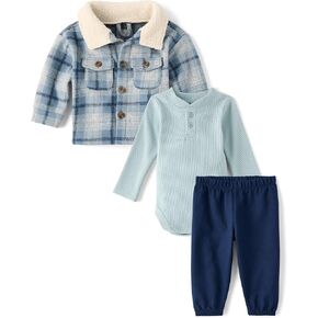 The Children's Place Baby Boys' 3 Piece Set, Long Jacket,short Sleeve Bodysuit, and Pant in Saudi Arabia