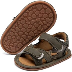 Babelvit Baby Boy Girl Summer Sandals Double Adjustable Strap Lightweight Outdoor Casual Beach Shoes Non Slip Rubber Sole Infant Toddler First Walking Shoes 0-18 Months in Saudi Arabia
