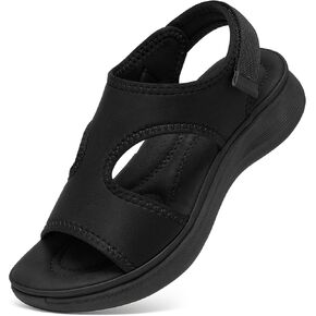 Ecetana Womens Comfortable Walking Sandals Arch Support Summer Sport Shoes | Adjustable hook-loop strap - soft orthopedic cushioned footbed - non-slip sole for long walks, travel, casual outdoor wear in Saudi Arabia