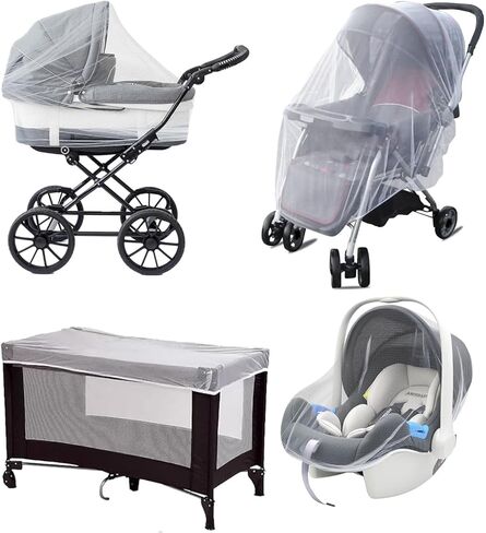 Mosquito Net for Stroller, Baby Bug Netting, Breathable & Portable Mosquito Nets for Strollers, Car Seat, Bassinet, Cradle, Playard, Travel Mini Crib (White) in Kuwait