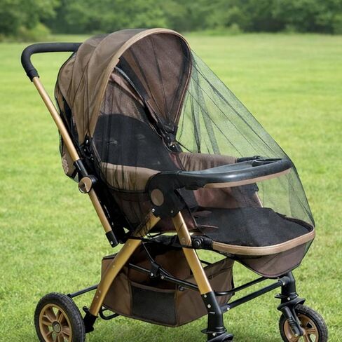 Stroller Mosquito Net - Durable Mesh Protection for Cradles, Playards, Portable Mini Cribs, Breathable Universal Fit Insect Barrier (Black) in Kuwait