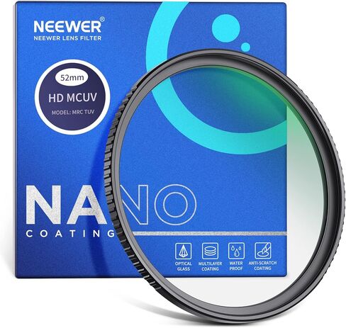 NEEWER 55 مم مرشح عدسة الأشعة فوق البنفسجية منخفض الانعكاس للغاية، فلتر حماية من الأشعة فوق البنفسجية مع طلاء متعدد المقاومة، زجاج بصري عالي النفاذية، إطار ألومنيوم نحيف للغاية، مقاوم للماء/الخدش/الزيت in Kuwait