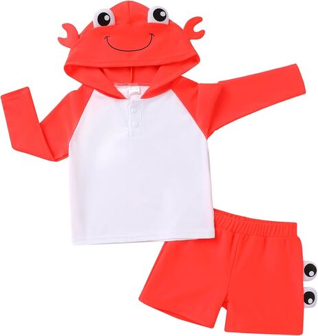 Happy Town Baby Boys Swimsuit Toddler Bathing Suit Long Sleeve Swim Suit Infant Rash Guard in Saudi Arabia