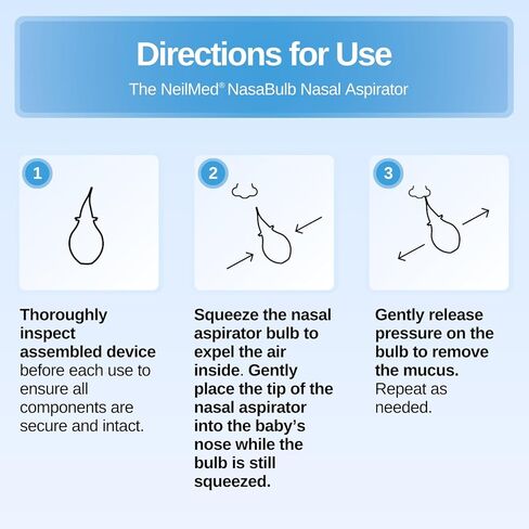 NeilMed NasaBulb شفاطة الأنف للأطفال والرضع، طرف سيليكون ناعم، تصميم شفاف، خالي من مادة BPA واللاتكس، حجم كبير قابل للتعقيم، 100 مل in Kuwait