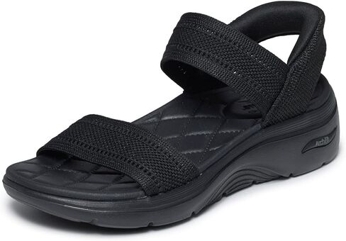 صندل Skechers للسيدات أثناء التنقل سهل الارتداء بدون استخدام اليدين Go Walk Arch Fit 2.0، نسيج لامع in Kuwait