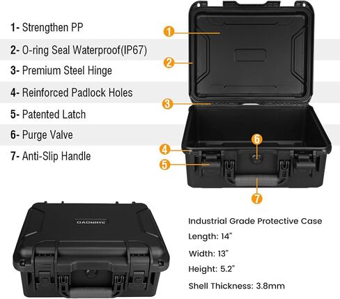 حافظة صلبة للطائرات بدون طيار DJI Mini 5 Pro Fly More Combo، حقيبة حمل واقية مقاومة للماء والصدمات IP67 مع حشوة إسفنجية مخصصة، حماية ممتازة من مادة EVA وإسفنج عالي الكثافة، غلاف من البولي بروبيلين شديد التحمل in Kuwait