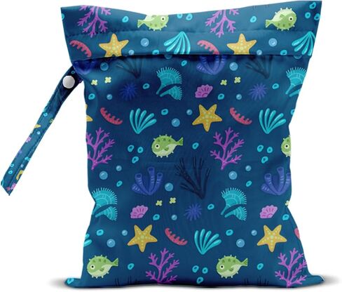 Wet Bag, Wet Dry Bag, Waterproof Swim Bags, Machine Washable Reusable Bags for Beach, Pool, Diapers, and Dirty Yoga Gym Clothes(Starfish Line Art Pattern Design in Saudi Arabia