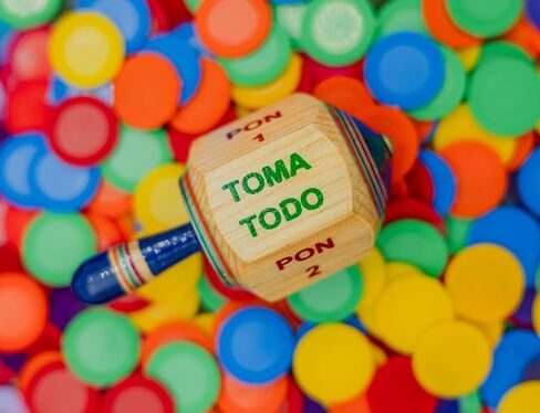 ELIASM Pirinola Toma Todo Pirinola Mexicana de Madera - لعبة دوارة خشبية مكسيكية تقليدية مقاس 10.16 سم، لعبة Juegos Mexicanos de Mesa للبالغين فييستا in Kuwait