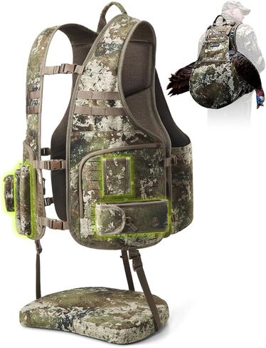 TIDEWE Turkey Backpack with Seat, MOLLE System | Tactical Backpack with 4 Modular Add-Ons,Truetimber Strata in Saudi Arabia