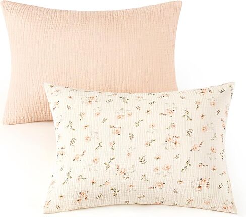 2 Pack Muslin Toddler Pillowcases 13 x 18, Soft and Breathable 100% Cotton Pillow Case Cover with Envelope Closure, Multiple Cute Colors for Boys and Girls in Saudi Arabia