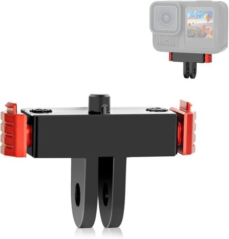 حامل بمزلاج مغناطيسي لجهاز Go Pro Hero 13 باللون الأسود، قاعدة سريعة الإصدار متوافقة مع كاميرا الحركة السوداء HERO13 بتصميم مزلاج مزدوج (أسود وأحمر) in Kuwait