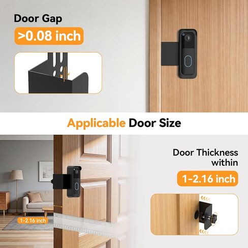 TECKNET No-Drill Mount for Blink Video Doorbell 1st & 2nd Gen, Anti-Theft Security Bracket with Rain Cover, Unobstructed View & Sensor, Easy Apartment Installation,Black in Saudi Arabia
