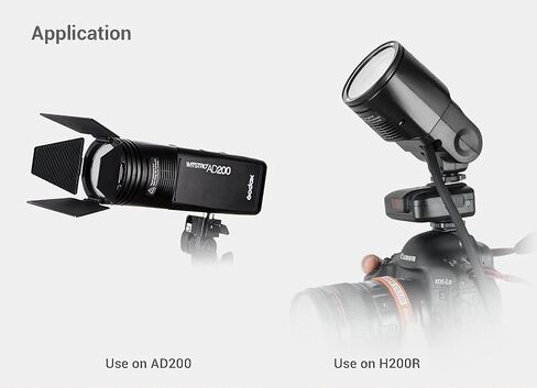 مجموعة ملحقات الفلاش الاحترافية Godox AK-R1، تتضمن أبواب الحظيرة، سنوت، مرشحات، متوافقة مع Godox H200R، AD100PRO، AD200، AD200Pro، V1، V1Pro in Kuwait
