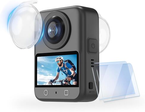 واقي عدسة + 2 واقي شاشة لـ DJI Osmo 360، غطاء واقي عدسة PC HD من الزجاج المقوى لمجموعة ملحقات الحماية Osmo 360 [مضادة للخدش] in Kuwait
