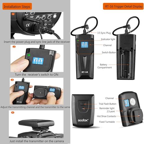 طقم فلاش Godox MS300 Studio Flash لإضاءة التصوير الفوتوغرافي، 600 واط احترافي بوينز ماونت ستروب فلاش أحادي مع سوفت بوكس، مشغل، حامل، مظلات، عاكسات لتصوير صورة المنتج in Kuwait
