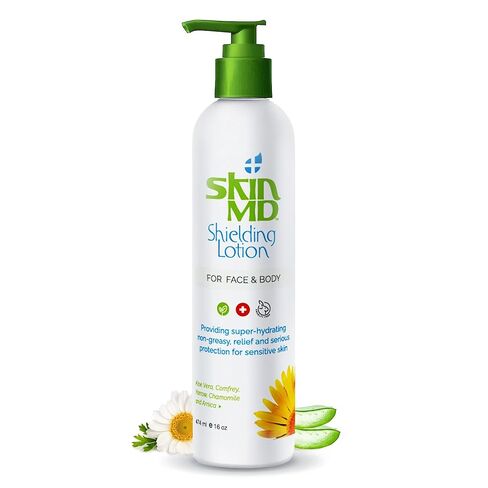 Skin MD Shielding for Face and Body, Relief for Irritated and Itchy Skin with Psoriasis (16oz with Dispenser) in Saudi Arabia