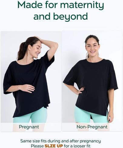 Comfy T Shirts with Breezy-Comfort Fabric Designed for Pregnant Women Perfect as Loose Fit Trendy Summer Tops for Women 2025 in Saudi Arabia