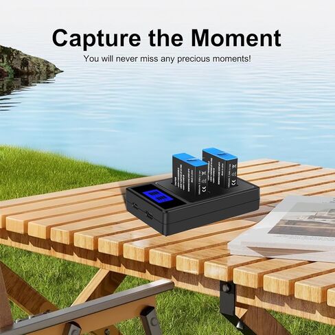 عبوتان من بطاريات وشاحن بديلة Hero 8/7/6/5 بقدرة 1860 مللي أمبير في الساعة، لـ GoPro Hero 8/7/6/5، متوافقة تمامًا مع بطاريات GoPro الأصلية، طاقة الكاميرا للتصوير الفوتوغرافي ومدونات الفيديو والسفر in Kuwait