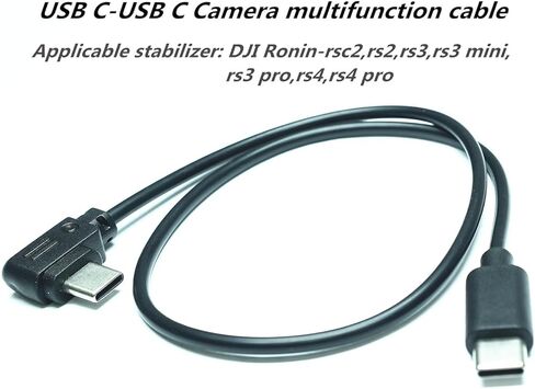 سلك كابل التحكم في الكاميرا، لـ DJI RS4 Pro، RS4 Mini، RS4، RS3 Pro، RS3، RS3 Mini، RSC2، RS2 مثبت جيمبال لسوني كانون نيكون باناسونيك فوجي أوليمبوس كاميرا USB نوع C إلى نوع C زاوية قائمة متعددة in Kuwait
