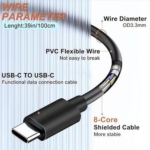 سلك كابل التحكم في الكاميرا، لـ DJI RS4 Pro، RS4 Mini، RS4، RS3 Pro، RS3، RS3 Mini، RSC2، RS2 مثبت جيمبال لسوني كانون نيكون باناسونيك فوجي أوليمبوس كاميرا USB نوع C إلى نوع C زاوية قائمة متعددة in Kuwait