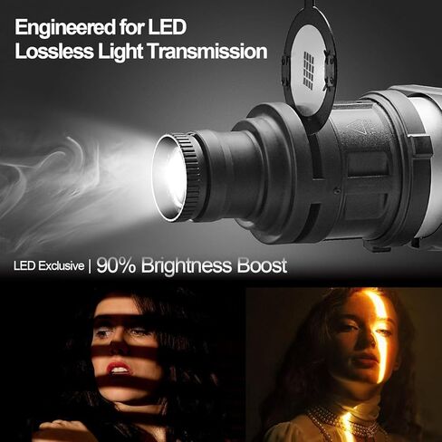 WELLMAKING S80LED Bowens Mount Snoot Optical لمصابيح LED: خرج أكثر سطوعًا بنسبة 90%، عدسة تركيز قابلة للتعديل 38 درجة، تصوير فائق الوضوح للتصوير الفوتوغرافي في الاستوديو/الفيديو، التحكم الاحترافي في الإضاءة وتأثيرات الظل الواضحة in Kuwait