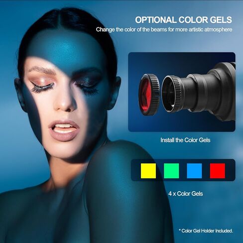WELLMAKING S80LED Bowens Mount Snoot Optical لمصابيح LED: خرج أكثر سطوعًا بنسبة 90%، عدسة تركيز قابلة للتعديل 38 درجة، تصوير فائق الوضوح للتصوير الفوتوغرافي في الاستوديو/الفيديو، التحكم الاحترافي في الإضاءة وتأثيرات الظل الواضحة in Kuwait