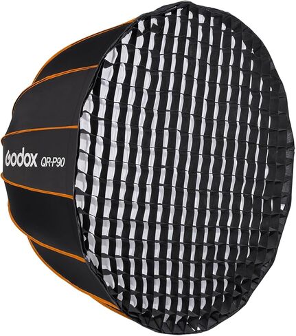 شبكة قفص بيض Godox لـ QR-P90T 35.4 بوصة Softbox Parabolic Softbox، شبكة التحكم في الإضاءة الاتجاهية، تقلل الانسكابات، معدل شعاع مركّز للصور الفوتوغرافية والتصوير الفوتوغرافي للمنتج (QRP90TGRID) in Kuwait